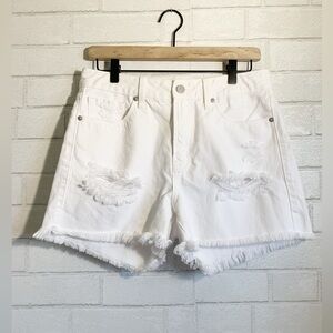 Just Black Denim JBD White Cut Off Frayed Distressed Medium Jean Shorts